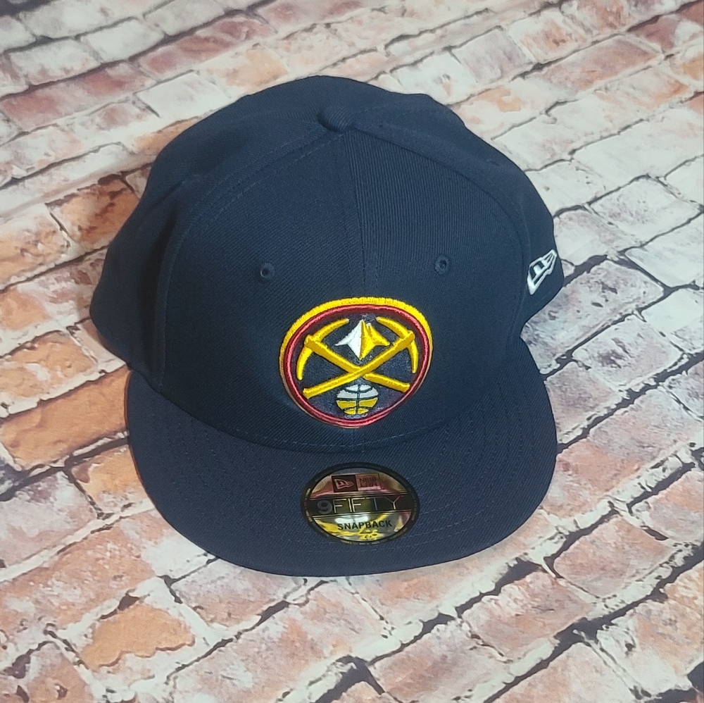 New Era Navy Blue Hat with Yellow and Red Logo